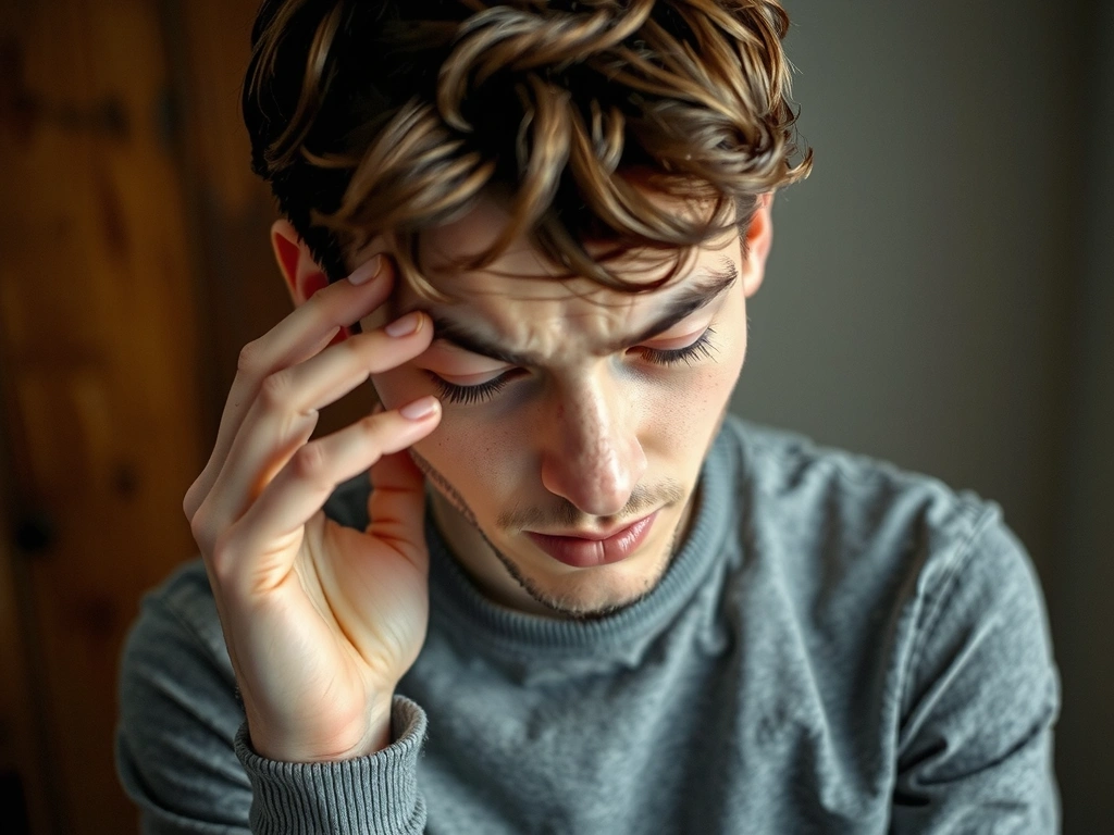 Άτομο που αισθάνεται κόπωση και πονάει