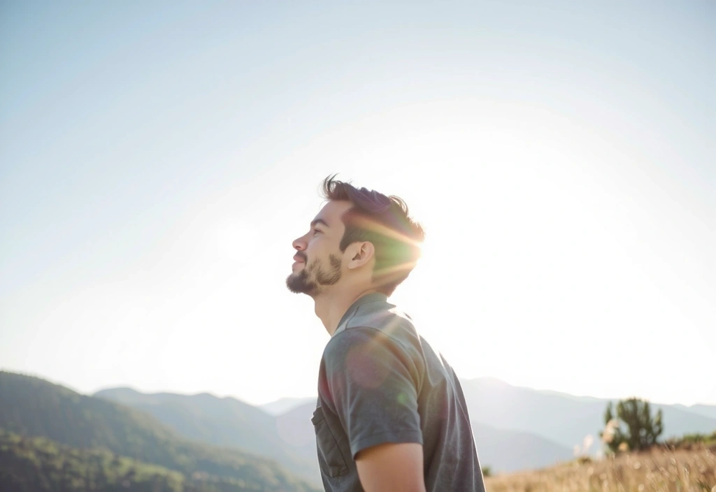 Άτομο που απολαμβάνει τον ήλιο σε εξωτερικό χώρο